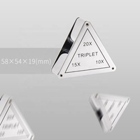 Triangle Loupe Pliable 10x 15x 20x Bijoutier Optique Loupes Loupe 3 Lentille Gem Loupe