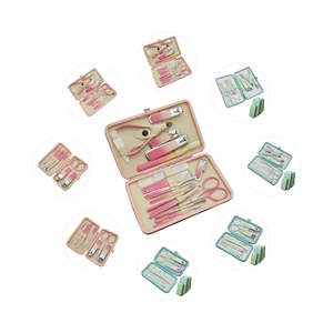 ชุดอุปกรณ์ทำเล็บเท้าชุดกรรไกรตัดเล็บสแตนเลสสีชมพูสีเขียว<span class=keywords><strong>7</strong></span>-19ชิ้นชุดอุปกรณ์ตัดเล็บเ<span class=keywords><strong>ค</strong></span>สหนังราคาโรงงาน - Product Image 1