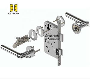 Serrure à mortaise <span class=keywords><strong>KEYMAN</strong></span> CE EN12209 6072 résistante au feu 260 min, cylindre européen, 3 clés, entraxe 60 mm, poignée à levier creux pour portes en bois - Product Image 4