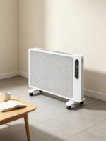 Chauffage par convection portable standard européen 230V blanc avec roulettes, minuterie intelligente, chauffage électrique domestique