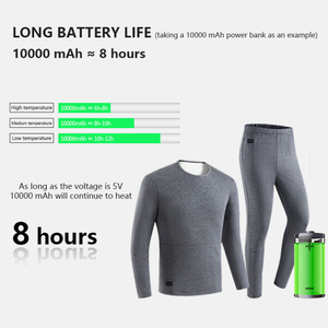 XKenHeat Intimo Termico Invernale USB Ricaricabile, 95% <span class=keywords><strong>Cotone</strong></span> 5% Spandex, <span class=keywords><strong>Maglia</strong></span> Termica a Maniche Lunghe per Uomo e Donna, Elettrico - Product Image 6