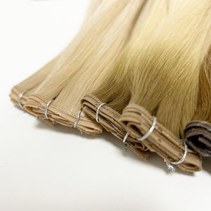 Extensions de cheveux Remy à double face, type Butterfly Genius Wefts, deux Genius Wefts combinés, un trou perforé au milieu, personnalisation, cuticule - Product Image 2