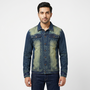 Veste en jean pour hommes, streetwear et décontractés, veste slim en denim bon marché de haute qualité avec service OEM - Product Image 1