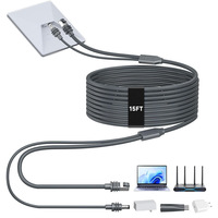Cable de Carga para Auto Starlink Mini 2 en 1, Revestimiento de PVC, RJ45 y DC 5521+RJ45, Compatible con Adaptador USB, Carga Rápida de 5A