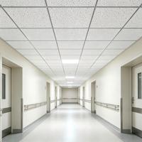 Plaques de plafond en fibres minérales perforées pour bureaux commerciaux, blanches, ignifuges, carrées, téglées