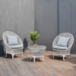 OSMEN <span class=keywords><strong>Ostra</strong></span> Table de tissage pour balcon Table basse en rotin Table d'appoint ronde stockable pour l'extérieur - Product Image 4