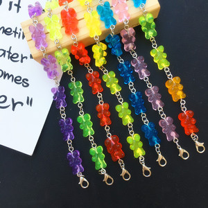 La pulsera de oso de gelatina de Color caramelo más vendida, <span class=keywords><strong>pulseras</strong></span> de abalorios de oso de goma de resina <span class=keywords><strong>para</strong></span> niñas y niños - Product Image 1