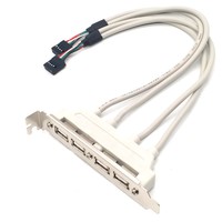 DFX USB 2.0 2/4 Port Konduktor Tembaga Murni Jaket PVC 30Cm 9-Pin Kabel Ekspansi Panel Belakang Header Mainboard untuk Motherboard