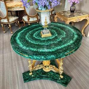 Pierre semi-précieuse de luxe naturelle, dalle de malachite verte, mobilier de luxe, design unique, table en malachite, décoration d'intérieur - Product Image 3