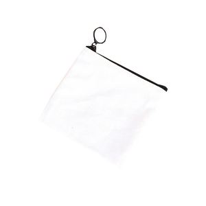 Sac à main en toile de couleur unie avec fermeture éclair, petite capacité, logo simple, pratique, sac de voyage portable - Product Image 6