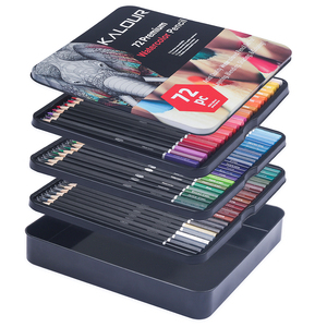 KALOUR Ensemble de <span class=keywords><strong>72</strong></span> <span class=keywords><strong>crayons</strong></span> <span class=keywords><strong>aquarellables</strong></span> professionnels dans une boîte en étain avec <span class=keywords><strong>crayons</strong></span> solubles dans l'eau et couleurs vibrantes pour le dessin et l'esquisse - Product Image 1