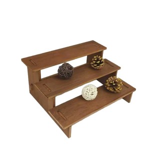 Solid Wood Tiered Shelf Desktop <b>Display</b> Rack 3 Layers For Toys And Figurines Storage Jewelry Bracelet Organizer - Product Image 3