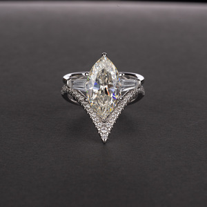 <span class=keywords><strong>El</strong></span> más nuevo diseño 8*14mm de alta calidad Marquesa ojo en forma de diamante de la Zirconia cúbica de plata esterlina 925, anillo - Product Image 1