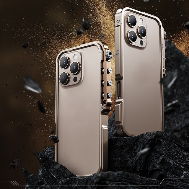 New Luxury Aluminum Alloy Frame Border Mechanical Button Phone case for iPhone 16 15 14 13 12Pro Max with Metal Shockproof Cover
