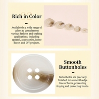 Boutons créatifs durables en résine écologique semi-transparente à dégradé, quatre trous, forme carrée, diamant, étoile, plusieurs tailles, lavables, vente en gros