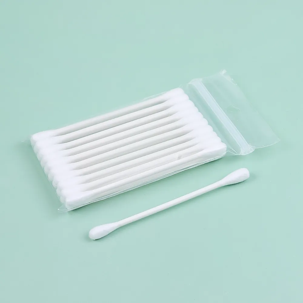 Beauty Products Disposable Sterile Soft 20Pcs Paper Sticks Cotton Swab With Bag For Make-up And Cleaning