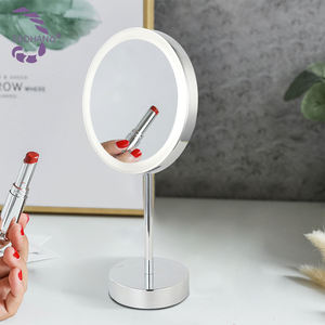 Miroir de maquillage rond à LED minimaliste pour filles, avec lumière de remplissage, pour le maquillage et les retouches, idéal pour <span class=keywords><strong>un</strong></span> <span class=keywords><strong>cadeau</strong></span> - Product Image 1