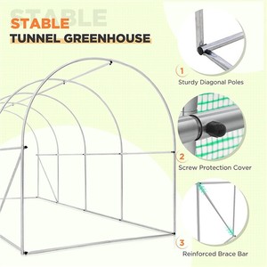 <span class=keywords><strong>Serre</strong></span> tunnel 3x2x2m robuste avec structure galvanisée et bâche en PE - Product Image 4