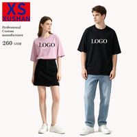 T-shirt Oversize Imprimé en Coton Premium 260 g/m² Coupe Ample Épaules Tombantes 100 % Coton – Modèle Original d'Usine – T-shirts Vierge de Marque