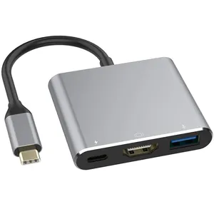 Doonjiey Type C to HDTV-MI USB 3.1 USB-C Hub 3 In 1 Cable Adapter Supports 4K 60Hz Converter Cab for Pro I-Mac Pro