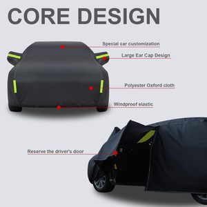 Housse de voiture imperméable personnalisée, protège le logo OEM, vente en gros d'usine, compatible avec tous les modèles de voitures. - Product Image 3