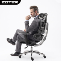 Chaise de bureau ergonomique à dossier haut en maille, appui-tête réglable, accoudoirs 3D, 145 °   Chaise de bureau pivotante inclinable