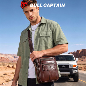 กระเป๋าหนังแท้สำหรับผู้ชาย BULLCAPTAIN กระเป๋าสะพายข้างขนาดเล็กสำหรับธุรกิจ กระเป๋าถือแบบสะพายไหล่สำหรับเดินทาง กระเป๋าทำงานสำหรับผู้ชาย - Product Image 2