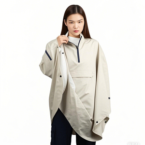 Poncho imperméable réversible respirant à capuche pour homme et <span class=keywords><strong>femme</strong></span>, idéal pour le cyclisme estival en extérieur, 100 % polyester - Product Image 6