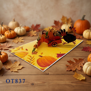 Décoration de maison 3D personnalisable, style animal de la Turquie, design en papier fait main, pop-up de Thanksgiving, best-seller - Product Image 2