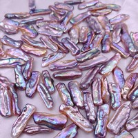 Perles en vrac granulaires, perles baroques violettes non percées, perles Biwa, perles d'eau douce naturelles, 15-25 mm de long et de large, pour DIY, nail art, semi-finies