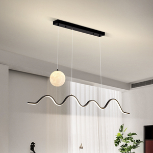 Restaurant Decoration Pendant <b>Lamp</b> Moon LED Chandelier Modern Minimalist Living Room Hanging Art Office Chandelier Pendant Light - Product Image 4