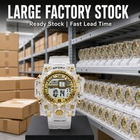 Montre numérique transparente en gros, 5 couleurs, écran LCD, heure mondiale, alarme, LED verte, cadeau sportif