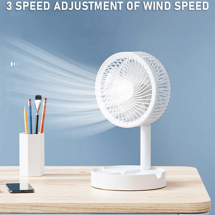 Özel Logo katlanabilir taşınabilir teleskopik soğutma ofis için masa fanı USB şarj edilebilir pil Mini elektrikli Fan