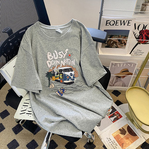 Camiseta gráfica informal de manga corta de talla grande, camiseta de verano con grafiti a la moda para <span class=keywords><strong>mujer</strong></span> - Product Image 5