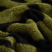 Couverture en flanelle tricotée de luxe en fausse fourrure de lapin épaisse et à rayures zébrées, 160*200cm, douce et chaude, pour lit, canapé, décoration, toute saison