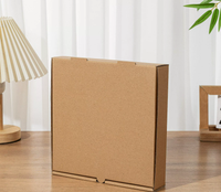 Boîte à pizza en carton ondulé kraft personnalisée, de qualité alimentaire, jetable, pour emporter, avec impression de motif pizza
