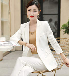 2023 trajes formales de negocios <span class=keywords><strong>para</strong></span> <span class=keywords><strong>mujer</strong></span>, conjunto de trajes de oficina de moda con doble botonadura de alta calidad <span class=keywords><strong>para</strong></span> <span class=keywords><strong>mujer</strong></span>, Blazer ajustado informal <span class=keywords><strong>para</strong></span> <span class=keywords><strong>mujer</strong></span> - Product Image 3