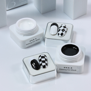 Vinimay bán buôn OEM chức năng Nail Art Gel Nail Polish đen trắng phototherapy màu keo vẽ Gel dập nổi Nail Gel - Product Image 1