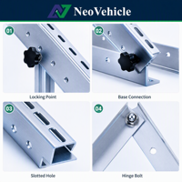 Support de montage solaire en aluminium Neovehicle, 40 ans d'expérience, 6005-T5 anodisé, anti-corrosion, installation facile, Jiangsu, pour véhicules