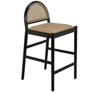 Peter Counter <b>Stool</b> - <b>Wood</b> and Woven/Wicker/Rattan/Cane Durable High Bar <b>Stool</b> for Home Bar & Dining Room - Product Image 4