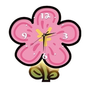 Horloge murale créative silencieuse à balancier, motif floral lumineux, pour salon - Product Image 1