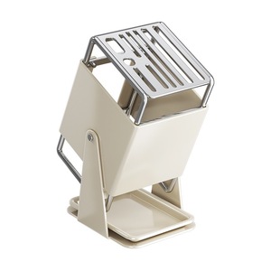 Portacuchillos de acero inoxidable, 10 piezas, bloque giratorio para cuchillos con escurridor, para almacenamiento en encimera de cocina. - Product Image 2