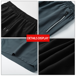 High Quality 120GSM <strong>Men's</strong> Stretchy Quick Dry Anti-Wrinkle Breathable Gym <strong>Shorts</strong> ODM Elastic Waist <strong>Zipper</strong> <strong>Pockets</strong> Lightweight - Product Image 5