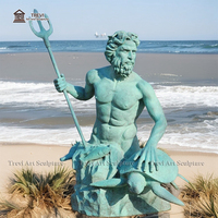 Sculpture de dieu grec Statue Stein Poseidon en bronze à vendre