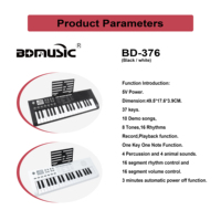 BD Music BD-376 Mini Portable Electronic Keyboard 37 Key Digital Piano Electric Organ Educational Musical Instruments
