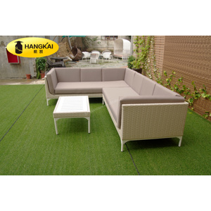 Sofás de Mimbre de Jardín en Forma de L de Súper Calidad, Sofás de Ratán <span class=keywords><strong>Tejido</strong></span> para Exteriores, Patio y Balcón - Product Image 2