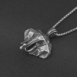 Collier en acier inoxydable plaqué antique, design personnalisé, nouveau, vente en gros, pendentif éléphant punk en acier inoxydable - Product Image 3