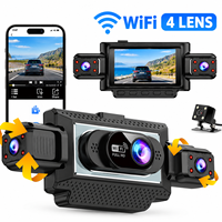 Caméra de tableau de bord HD1080p pour voiture, 4 objectifs, Wifi, 4 caméras, boîte noire de voiture, caméra avant et arrière, 4 canaux
