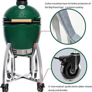 Soporte portátil para parrilla de carbón para grandes accesorios de huevo verde barbacoa plegable sin humo para acampar en casa y - Product Image 4