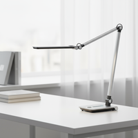 Lampe de bureau LED contemporaine avec éclairage latéral, base en ABS, flexible, à gradation progressive, idéale pour les bureaux et les études, lampes de table DC